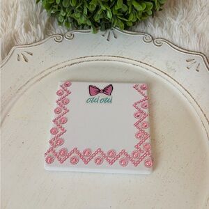 Custom designed Pink and White Oui Oui Decorative Ceramic Tile